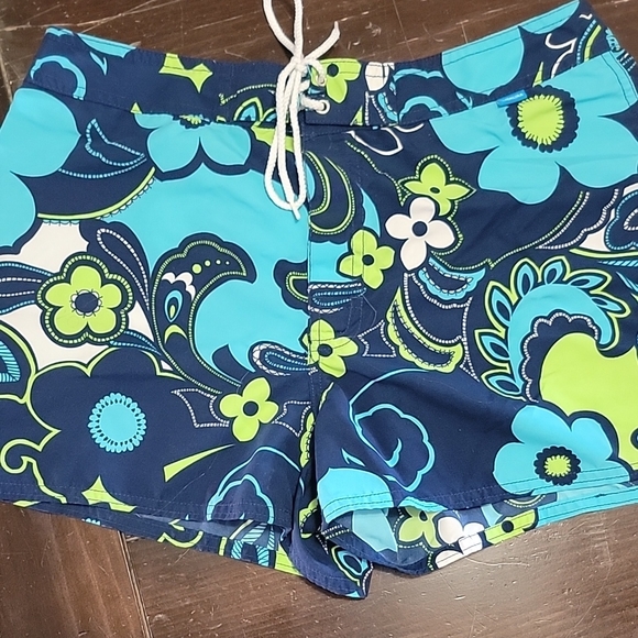 Catalina Blue Floral Swim Trunks - Picture 1 of 6